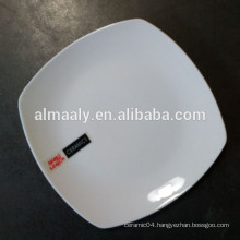 high white ceramic square plate for restaurant